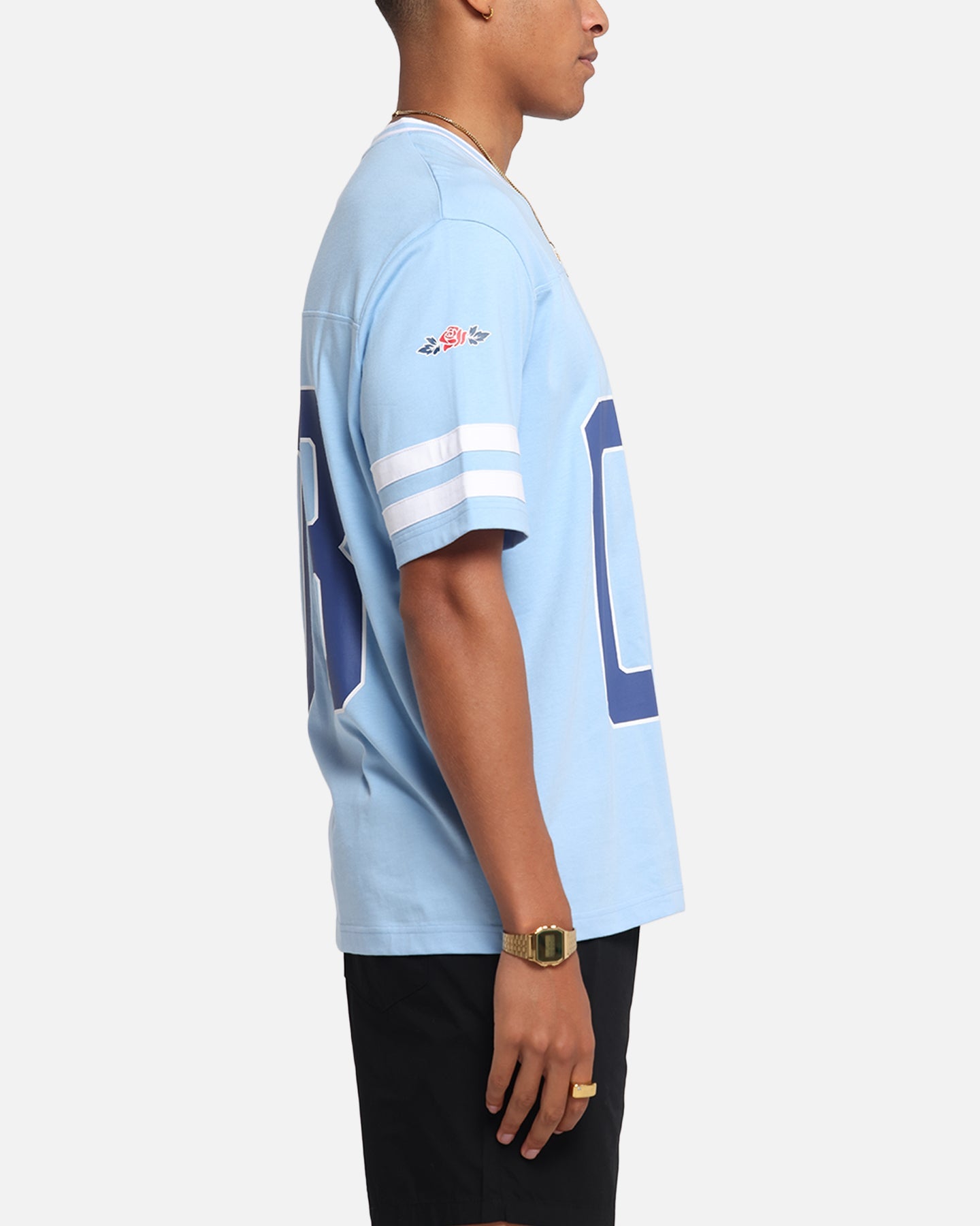 Carre Rose Football T-Shirt Light Blue