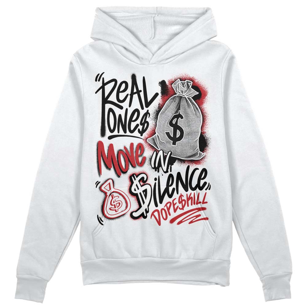 Red Taxi 12s DopeSkill Hoodie Sweatshirt Real Ones Move In Silence Graphic