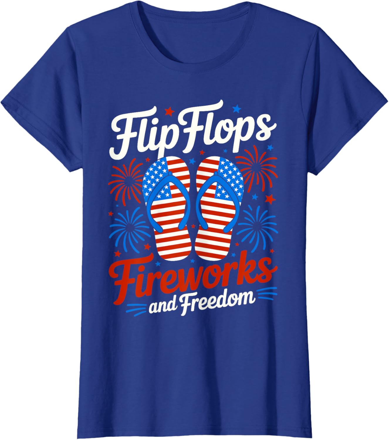 Flip Flops Fireworks And Freedom 4th of July American Flag