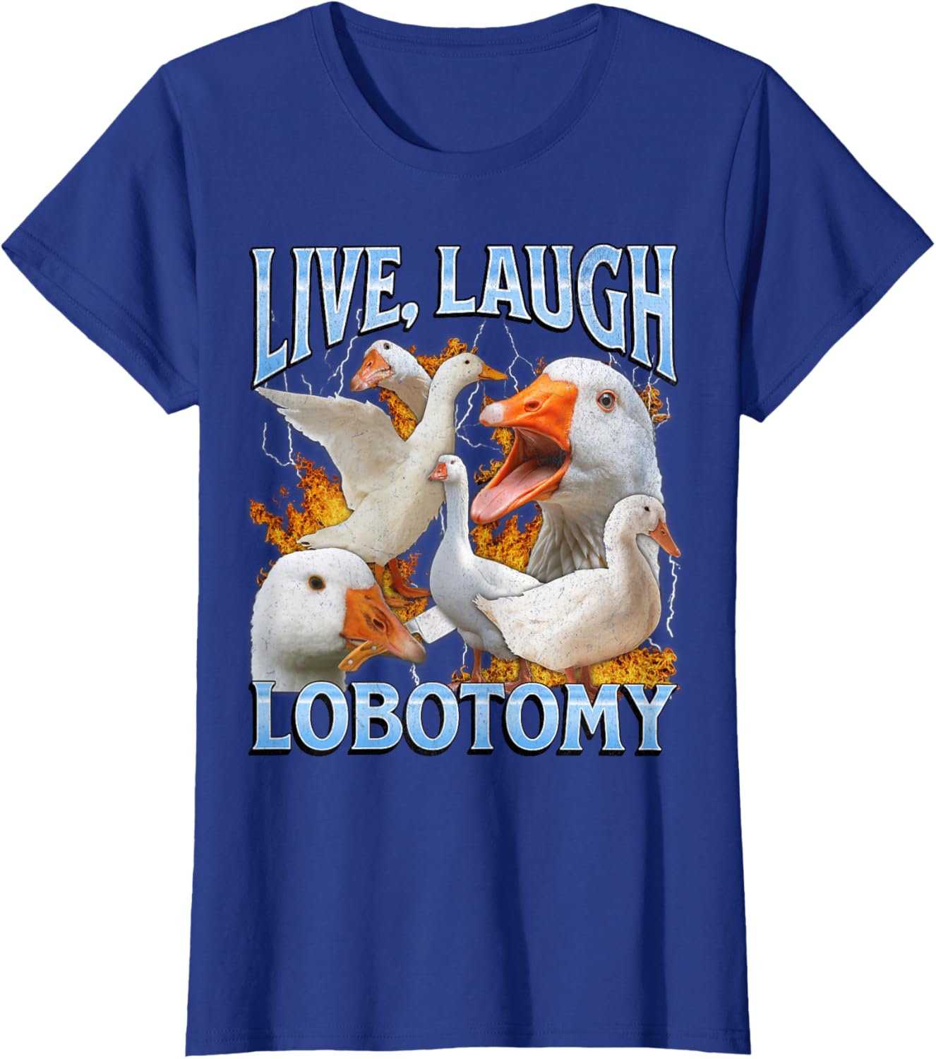 Live Laugh Lobotomy Funny Goose Meme Bootleg Y2K Graphic
