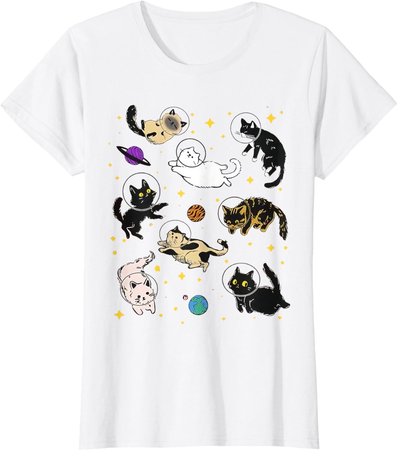 Funny Catsa Cat Astronauts Kitten Space Women Girls Kids Men