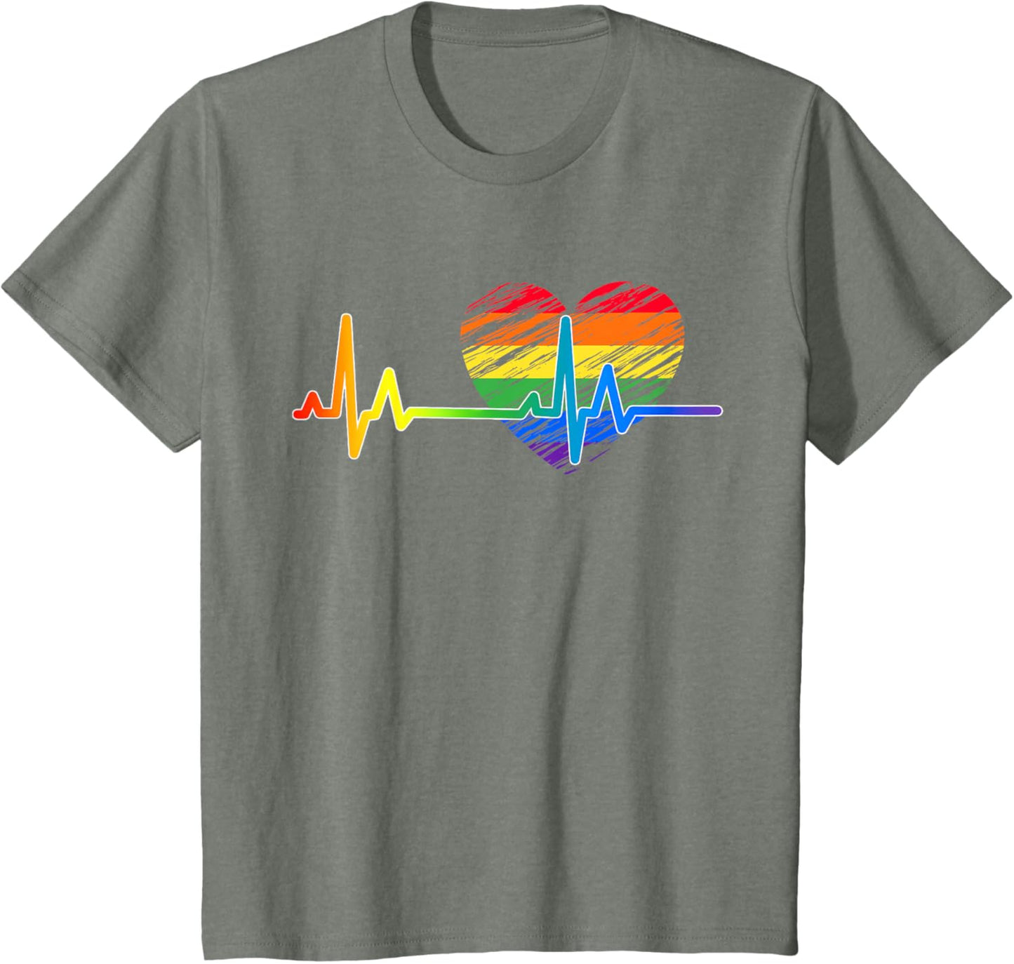 Vintage Love Rainbow Heartbeat Pride LGBTQ Pride Month