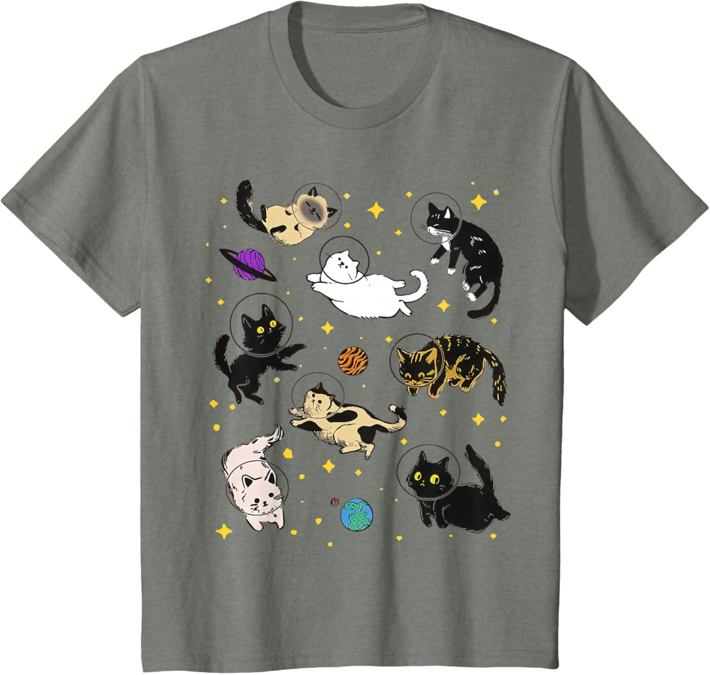 Funny Catsa Cat Astronauts Kitten Space Women Girls Kids Men