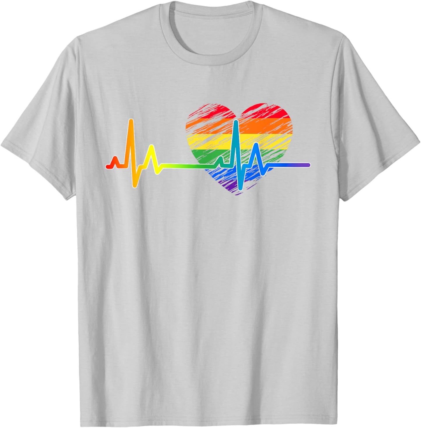 Vintage Love Rainbow Heartbeat Pride LGBTQ Pride Month