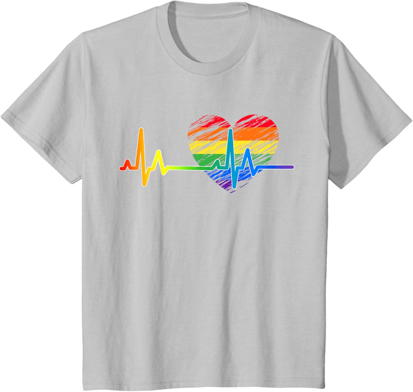 Vintage Love Rainbow Heartbeat Pride LGBTQ Pride Month