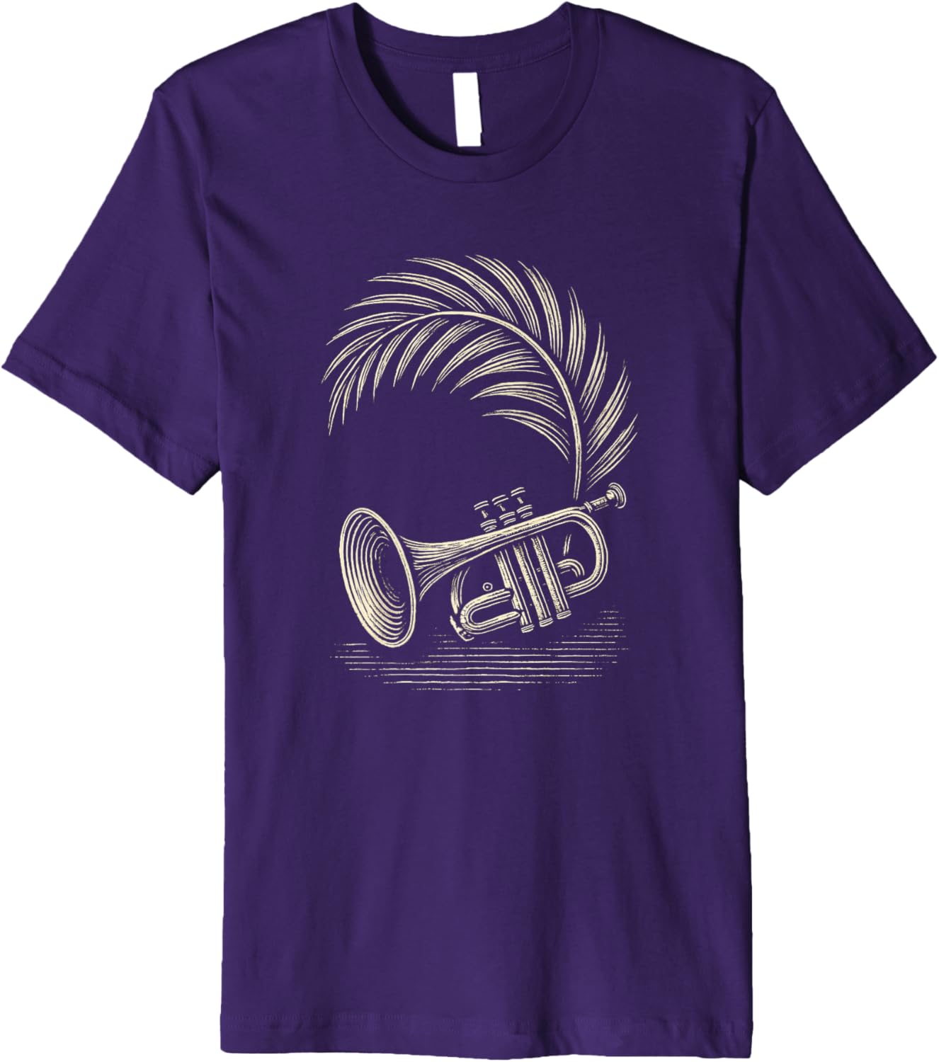 Woodcut Trumpet Palm Premium