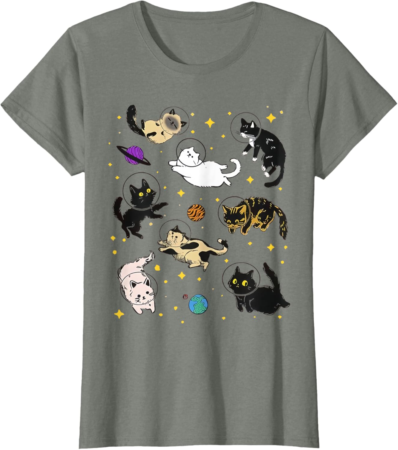 Funny Catsa Cat Astronauts Kitten Space Women Girls Kids Men