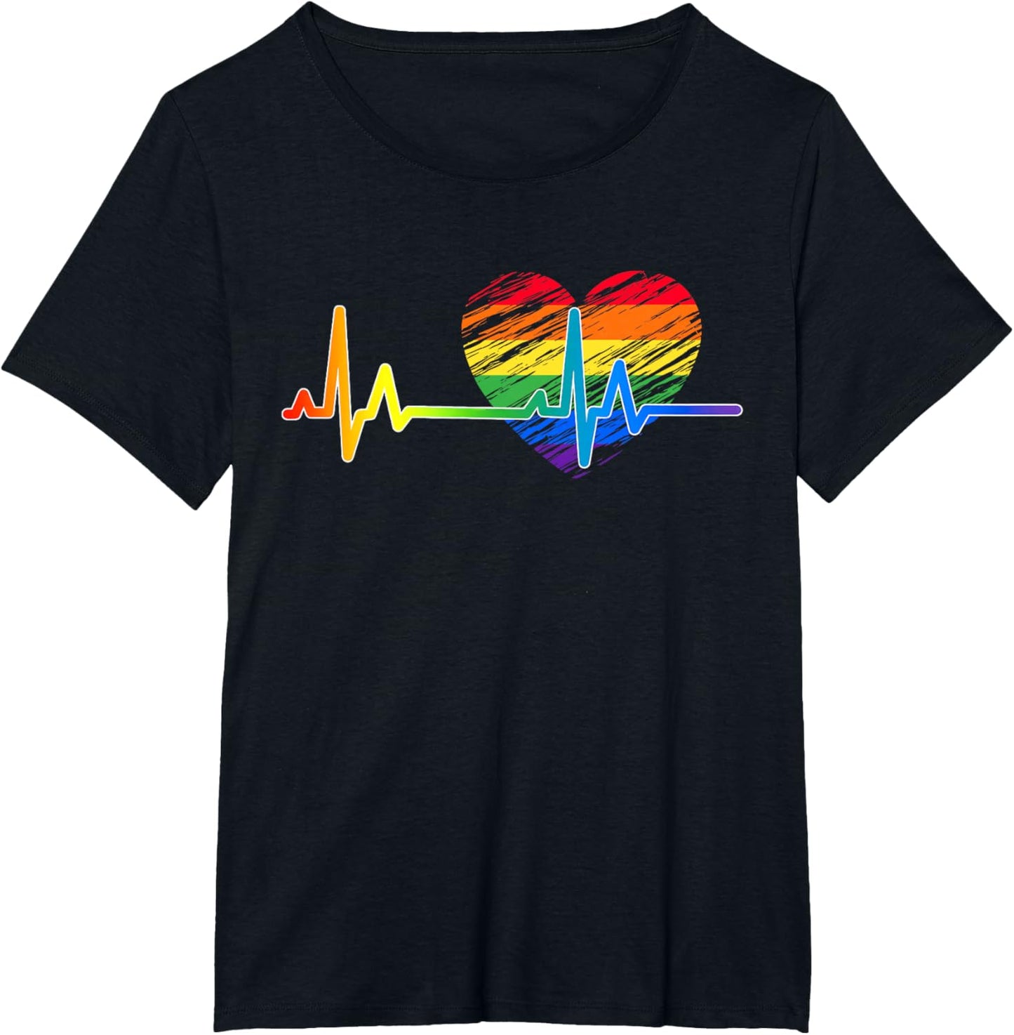 Vintage Love Rainbow Heartbeat Pride LGBTQ Pride Month