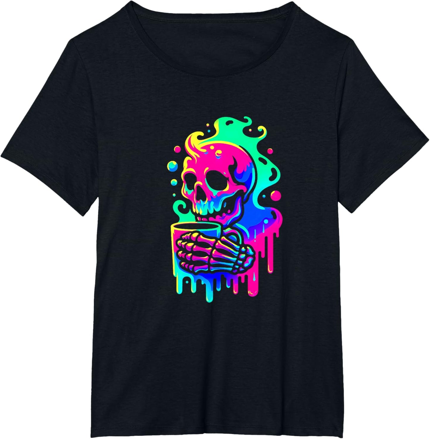 Skeleton Hot Coffee Drippy Melting liquid Colorful