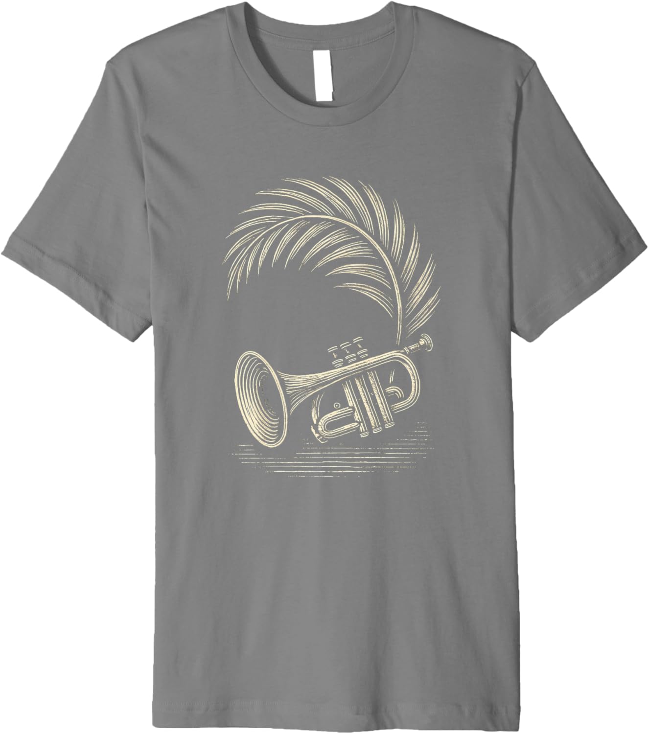 Woodcut Trumpet Palm Premium
