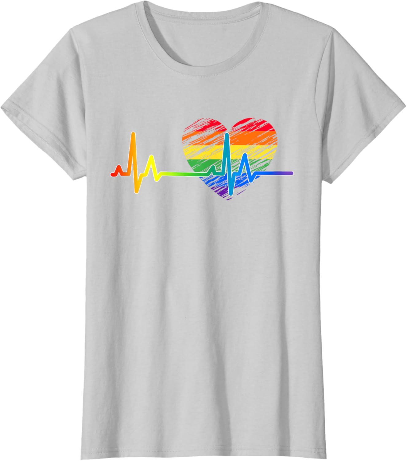 Vintage Love Rainbow Heartbeat Pride LGBTQ Pride Month