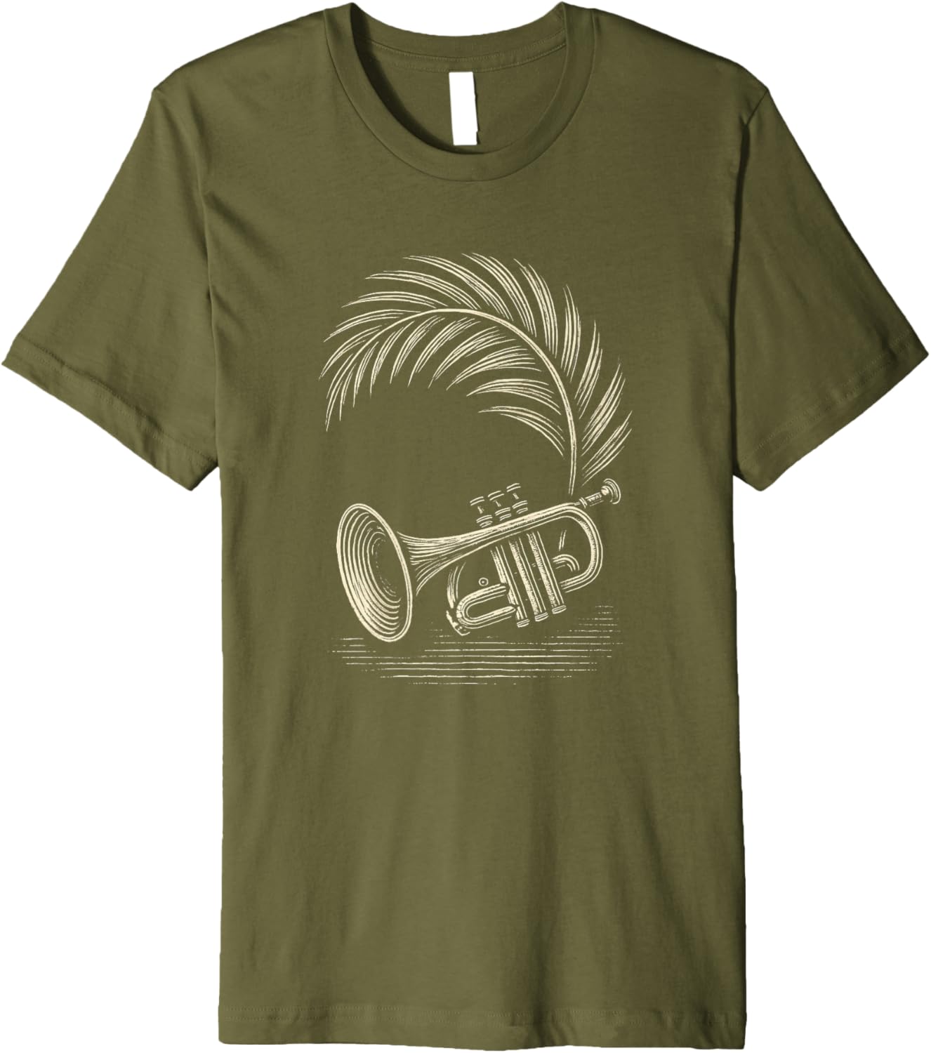Woodcut Trumpet Palm Premium