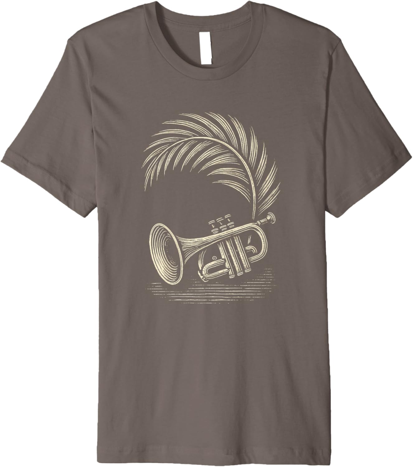 Woodcut Trumpet Palm Premium