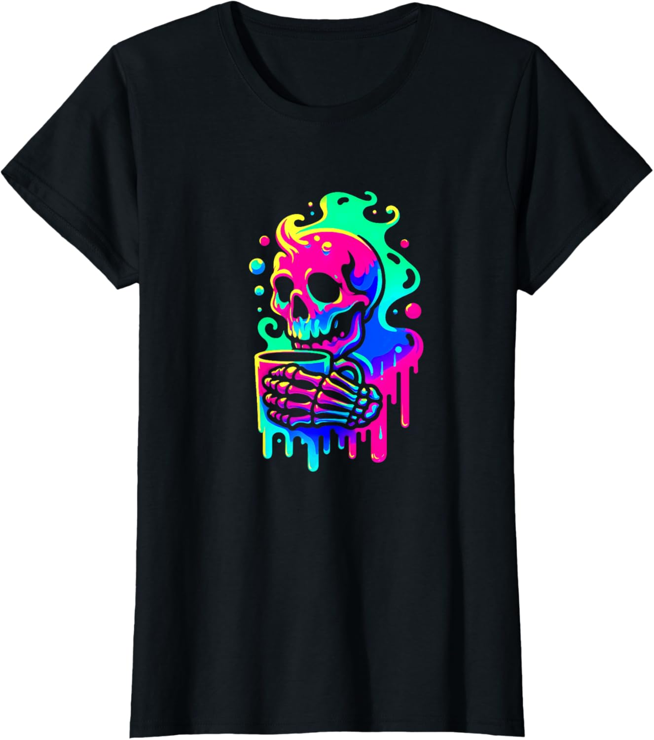 Skeleton Hot Coffee Drippy Melting liquid Colorful