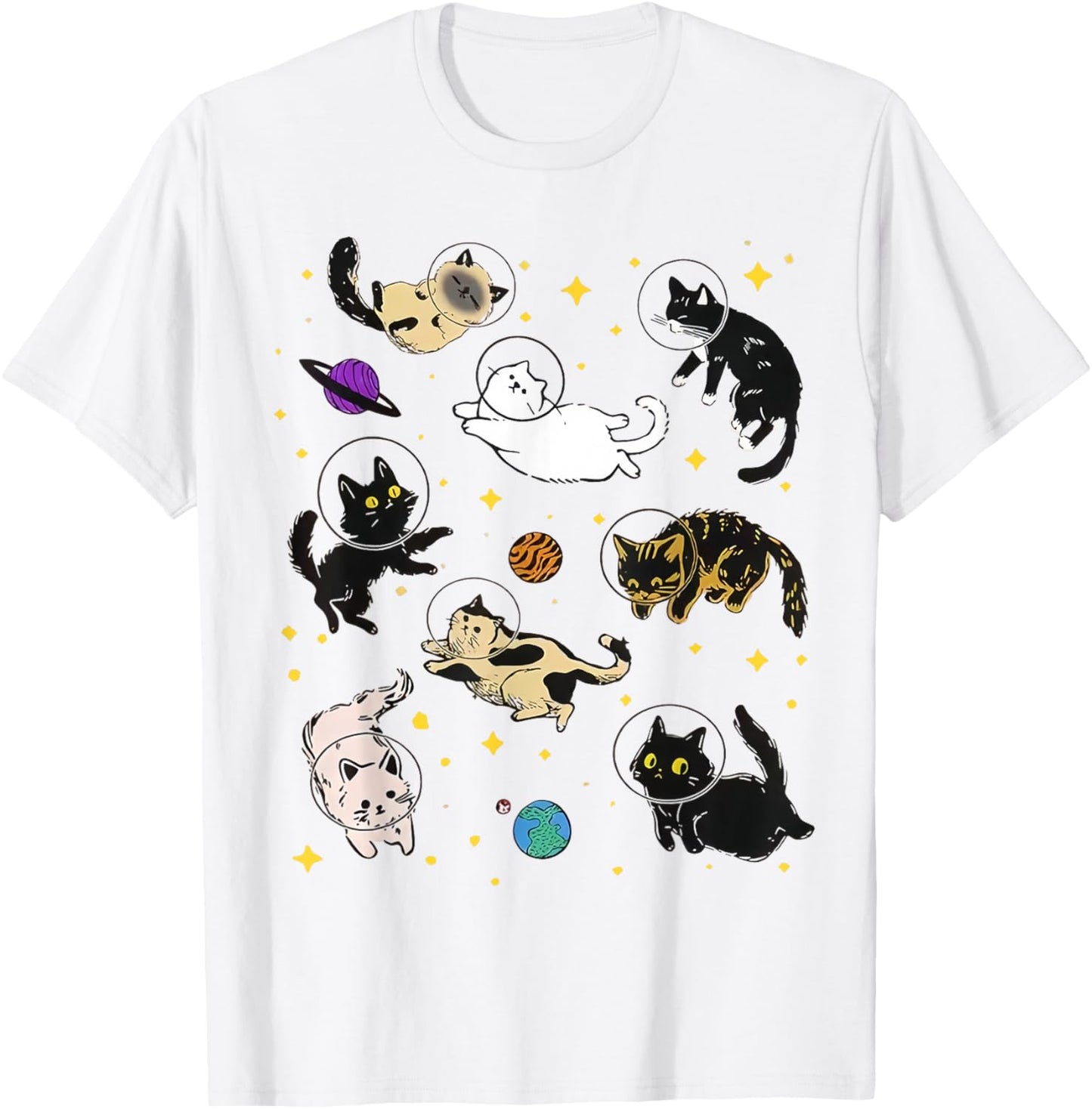 Funny Catsa Cat Astronauts Kitten Space Women Girls Kids Men
