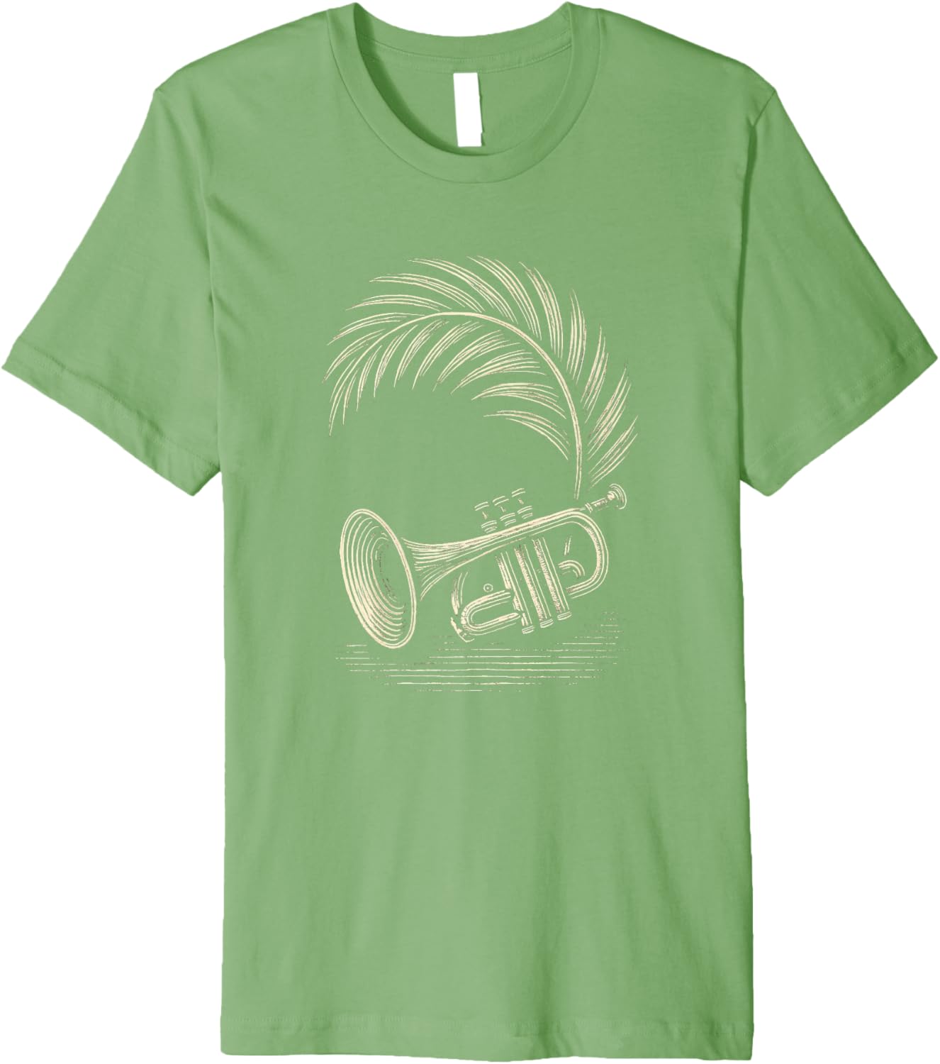 Woodcut Trumpet Palm Premium