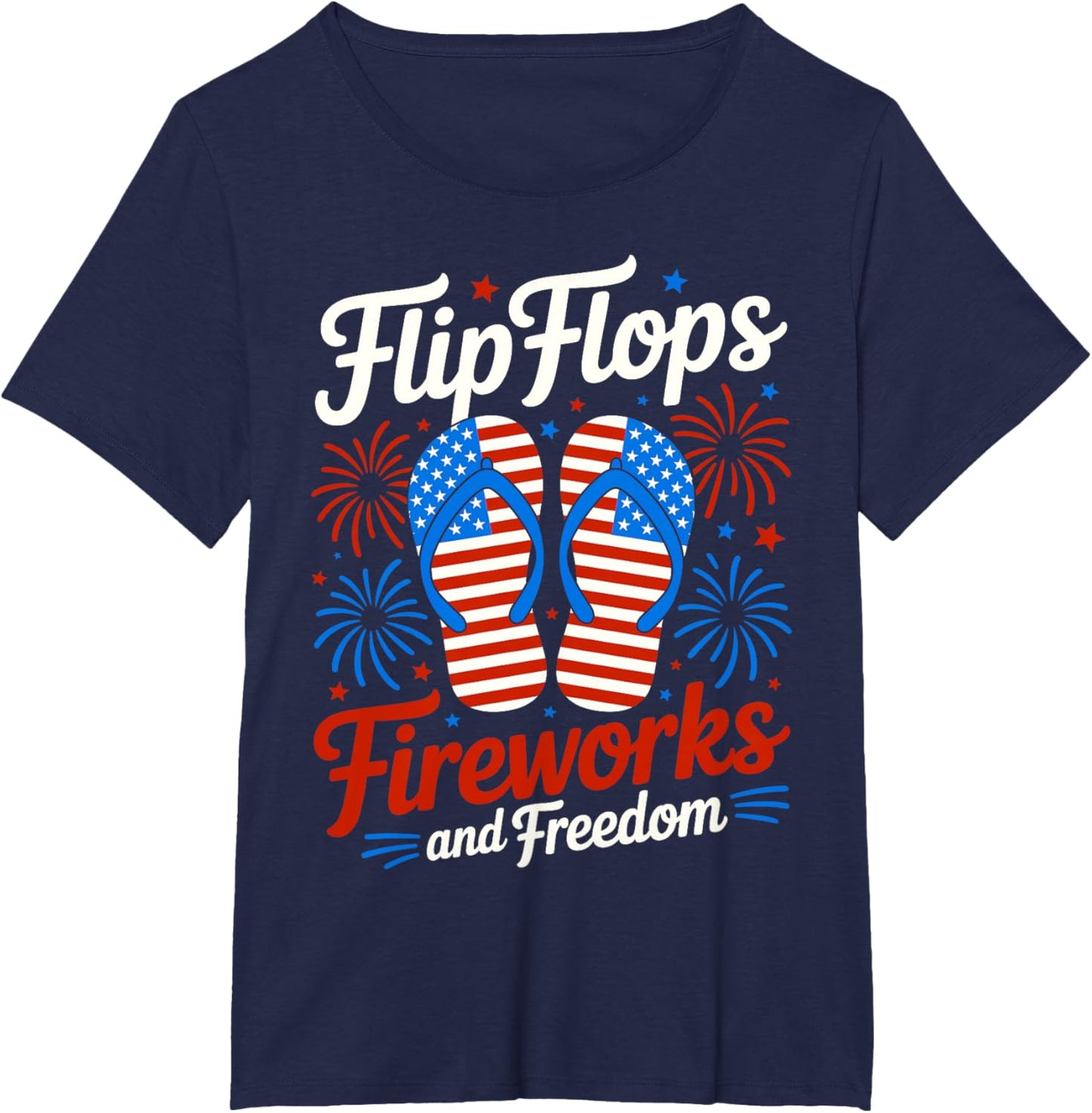 Flip Flops Fireworks And Freedom 4th of July American Flag
