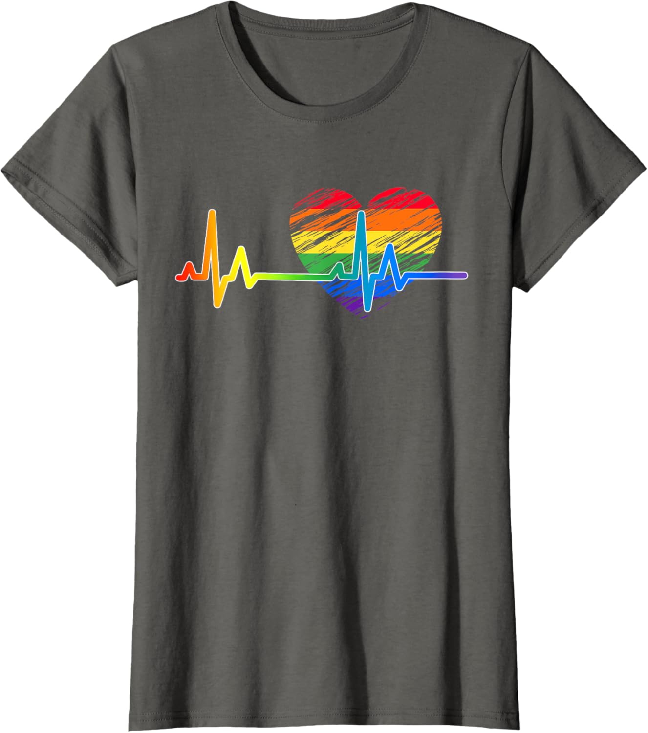 Vintage Love Rainbow Heartbeat Pride LGBTQ Pride Month