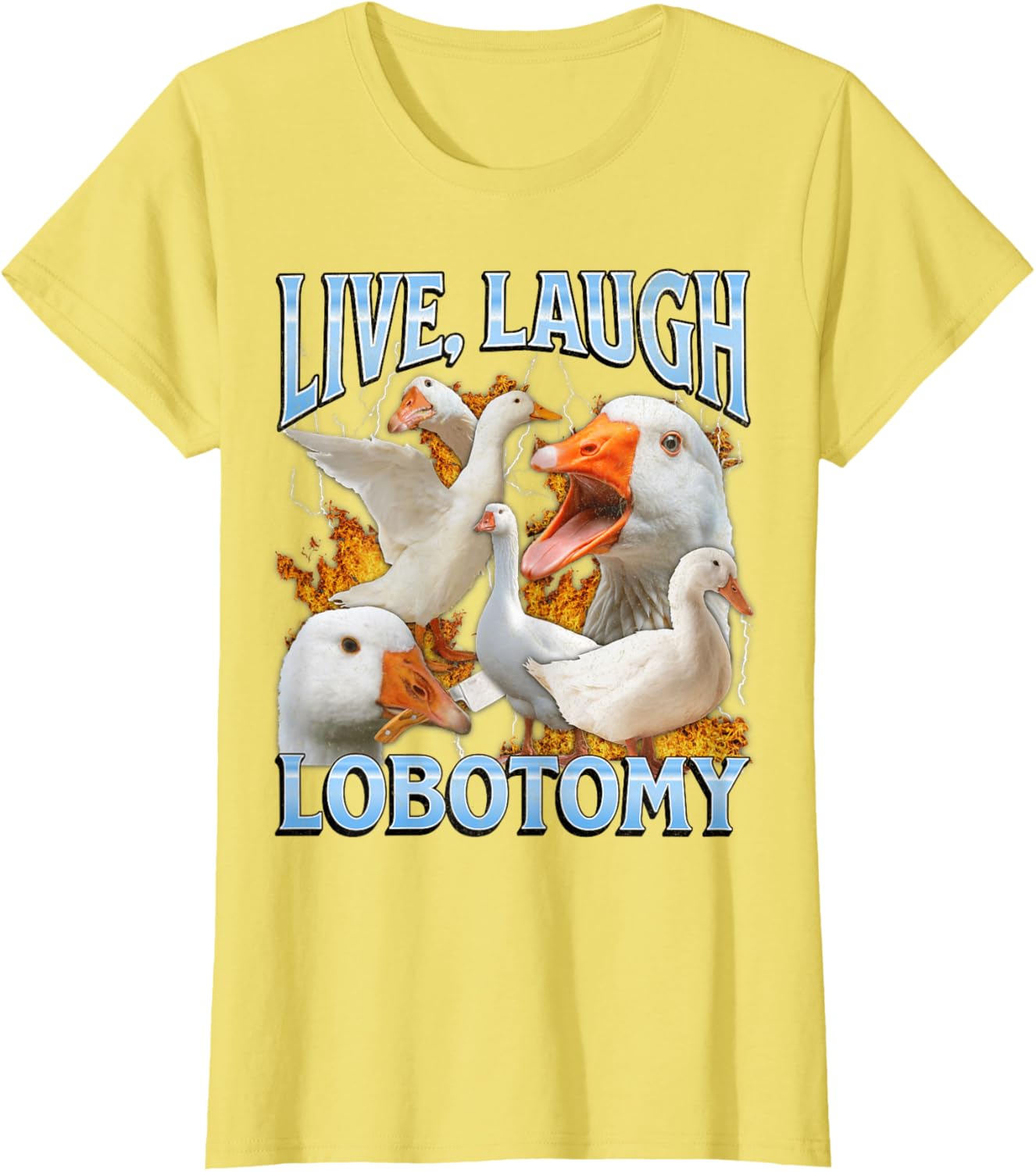 Live Laugh Lobotomy Funny Goose Meme Bootleg Y2K Graphic