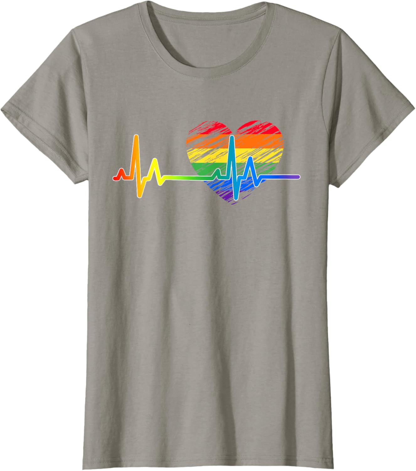 Vintage Love Rainbow Heartbeat Pride LGBTQ Pride Month