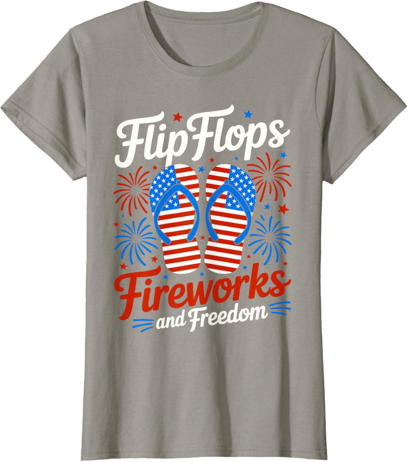 Flip Flops Fireworks And Freedom 4th of July American Flag