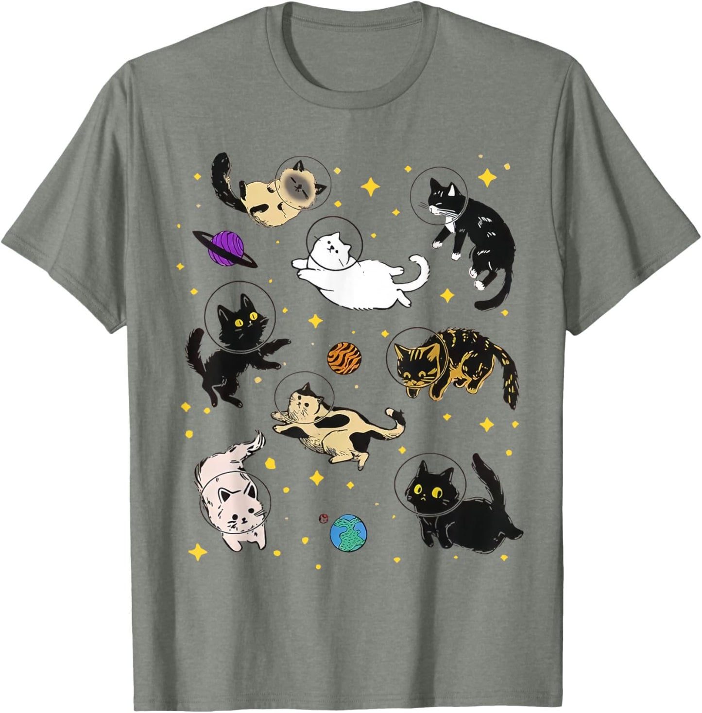 Funny Catsa Cat Astronauts Kitten Space Women Girls Kids Men