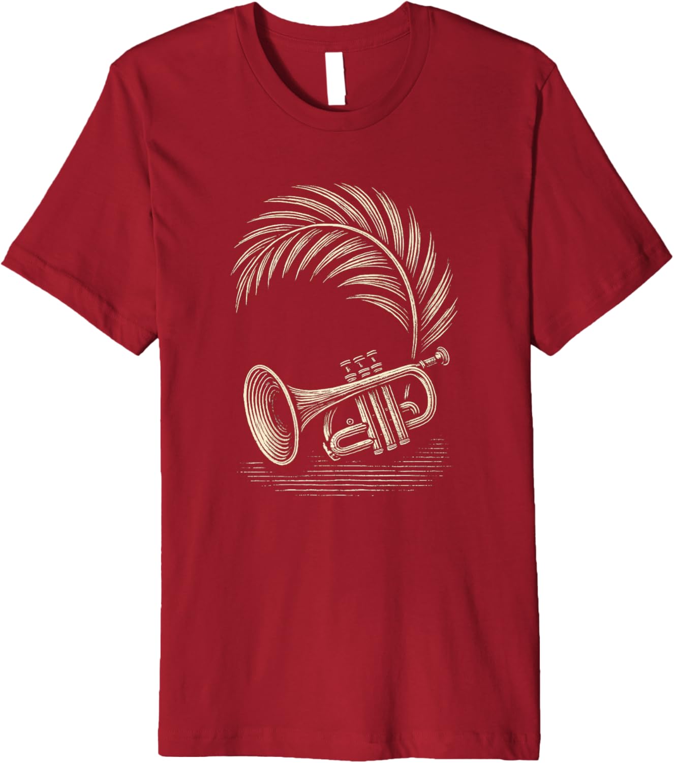 Woodcut Trumpet Palm Premium