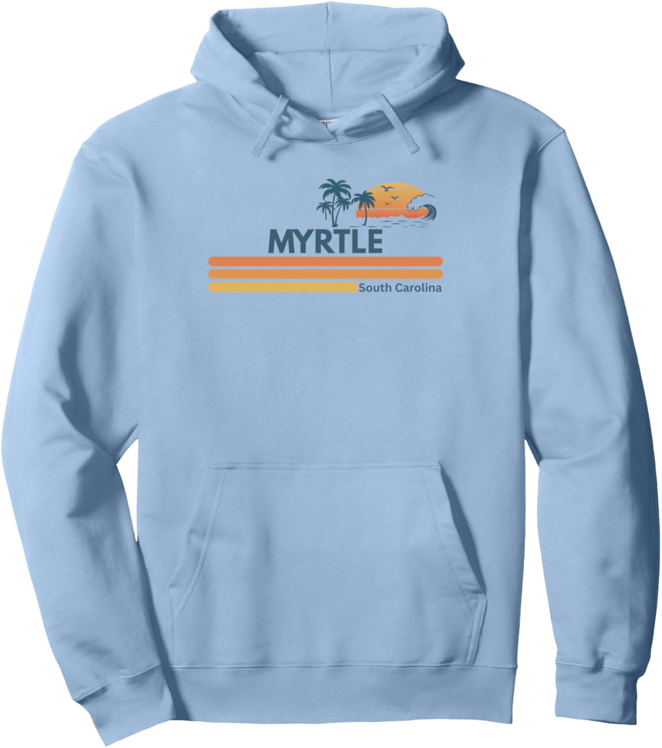 Myrtle Beach South Carolina Summer Palm Tree Men Women Pullover Hoodie