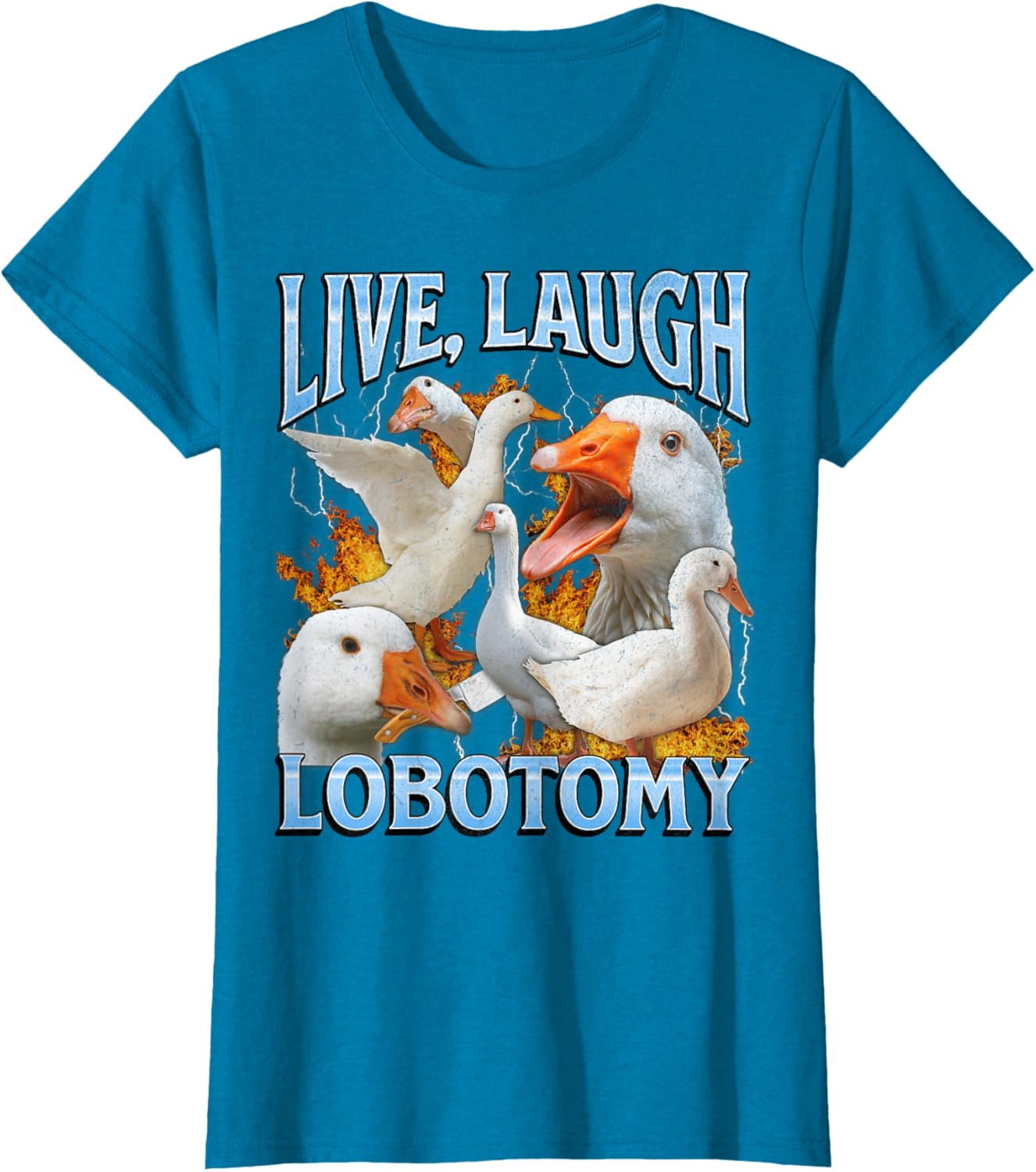 Live Laugh Lobotomy Funny Goose Meme Bootleg Y2K Graphic