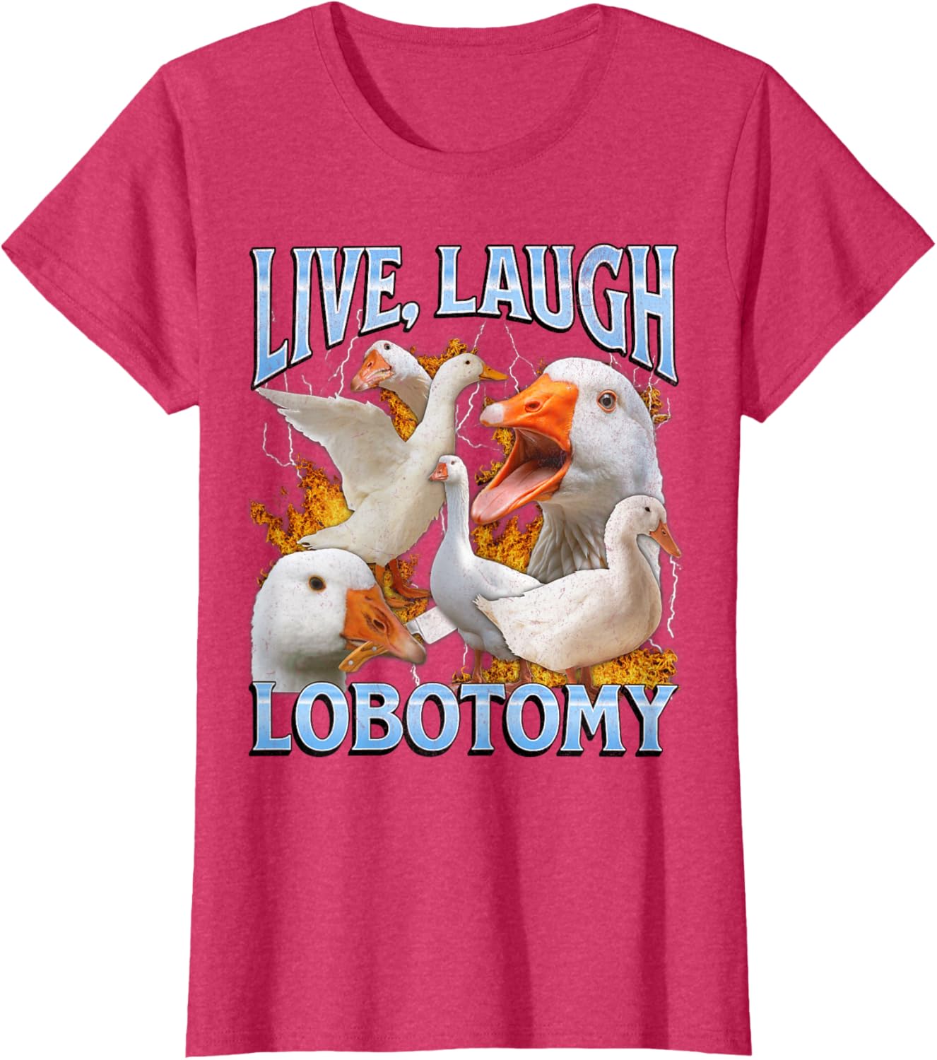 Live Laugh Lobotomy Funny Goose Meme Bootleg Y2K Graphic