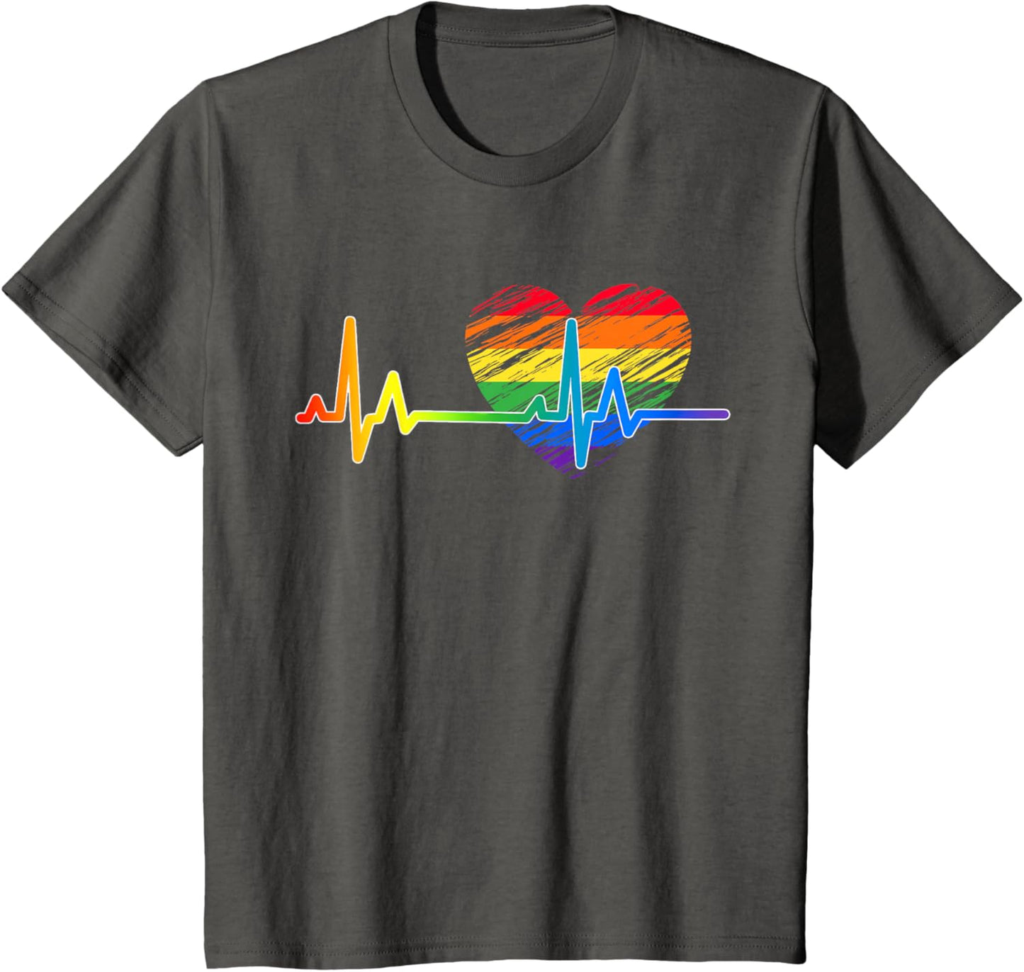 Vintage Love Rainbow Heartbeat Pride LGBTQ Pride Month