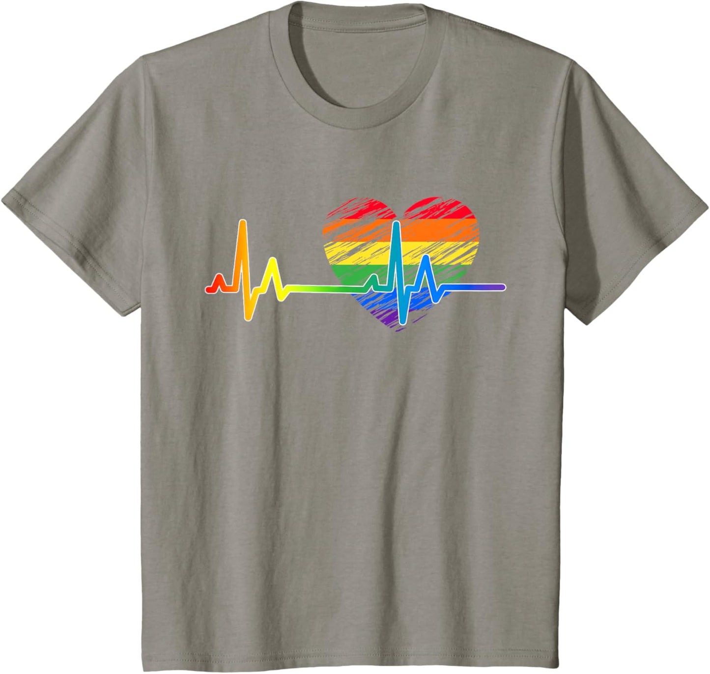 Vintage Love Rainbow Heartbeat Pride LGBTQ Pride Month