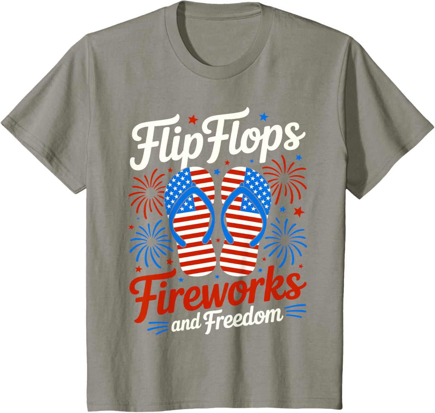 Flip Flops Fireworks And Freedom 4th of July American Flag