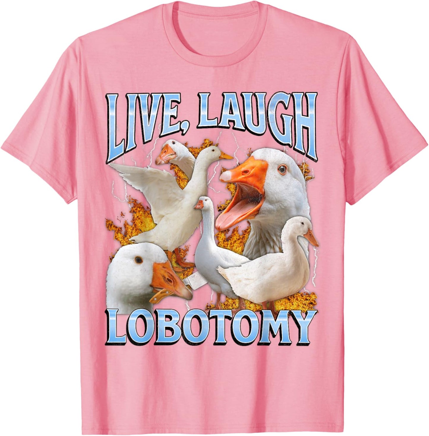 Live Laugh Lobotomy Funny Goose Meme Bootleg Y2K Graphic