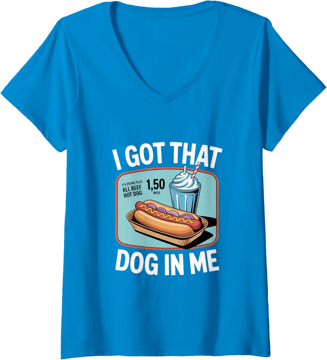 Womens I Got That Dog in Me Hustle Attitude Graphic V-Neck