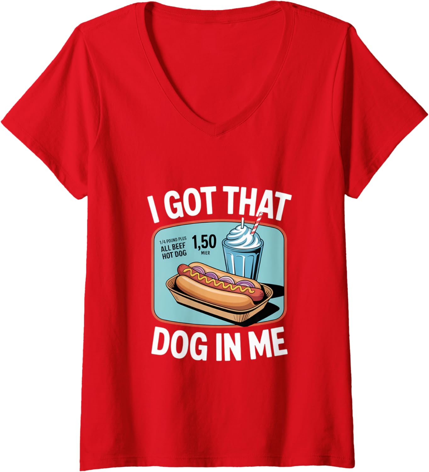 Womens I Got That Dog in Me Hustle Attitude Graphic V-Neck