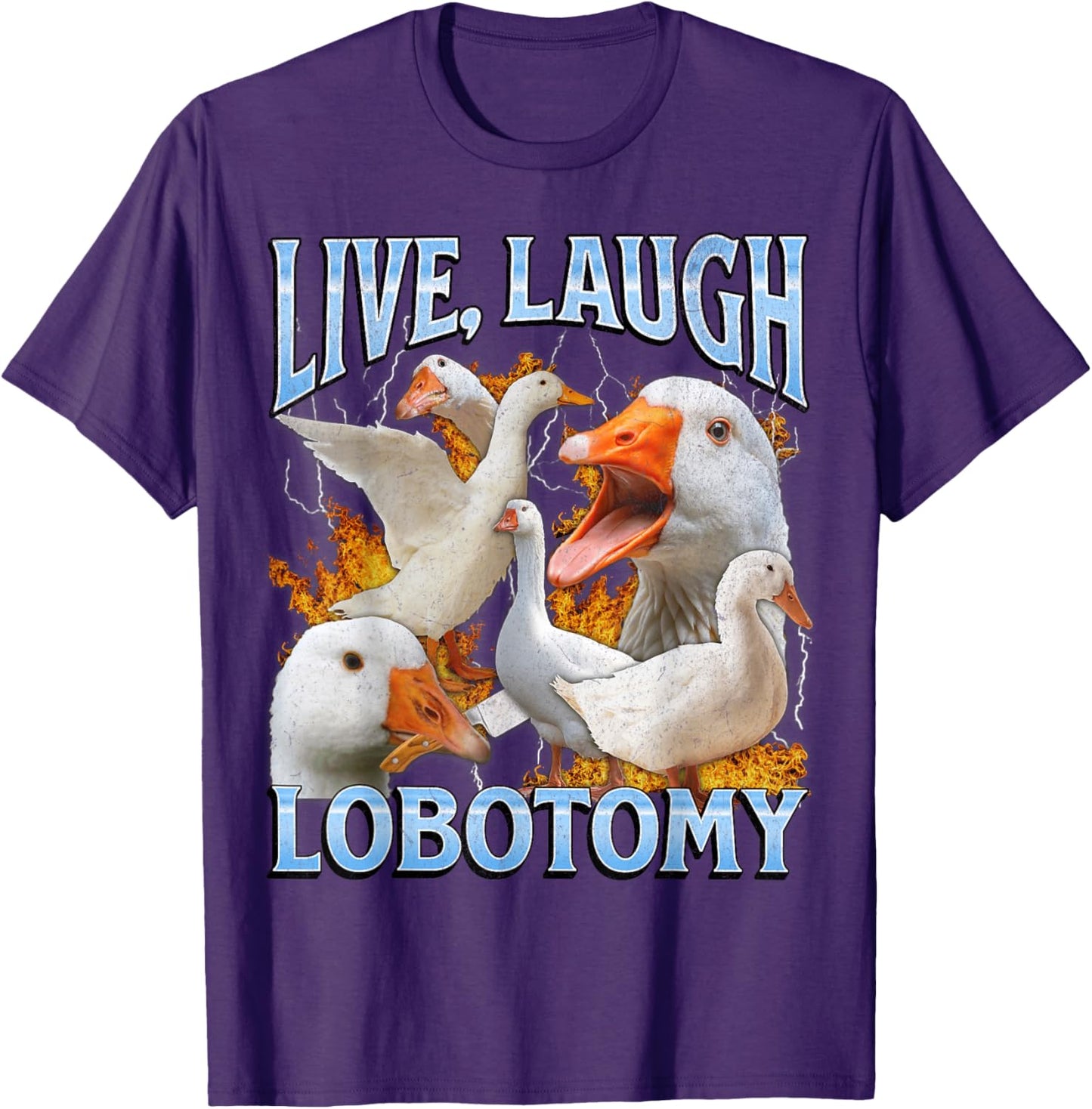 Live Laugh Lobotomy Funny Goose Meme Bootleg Y2K Graphic