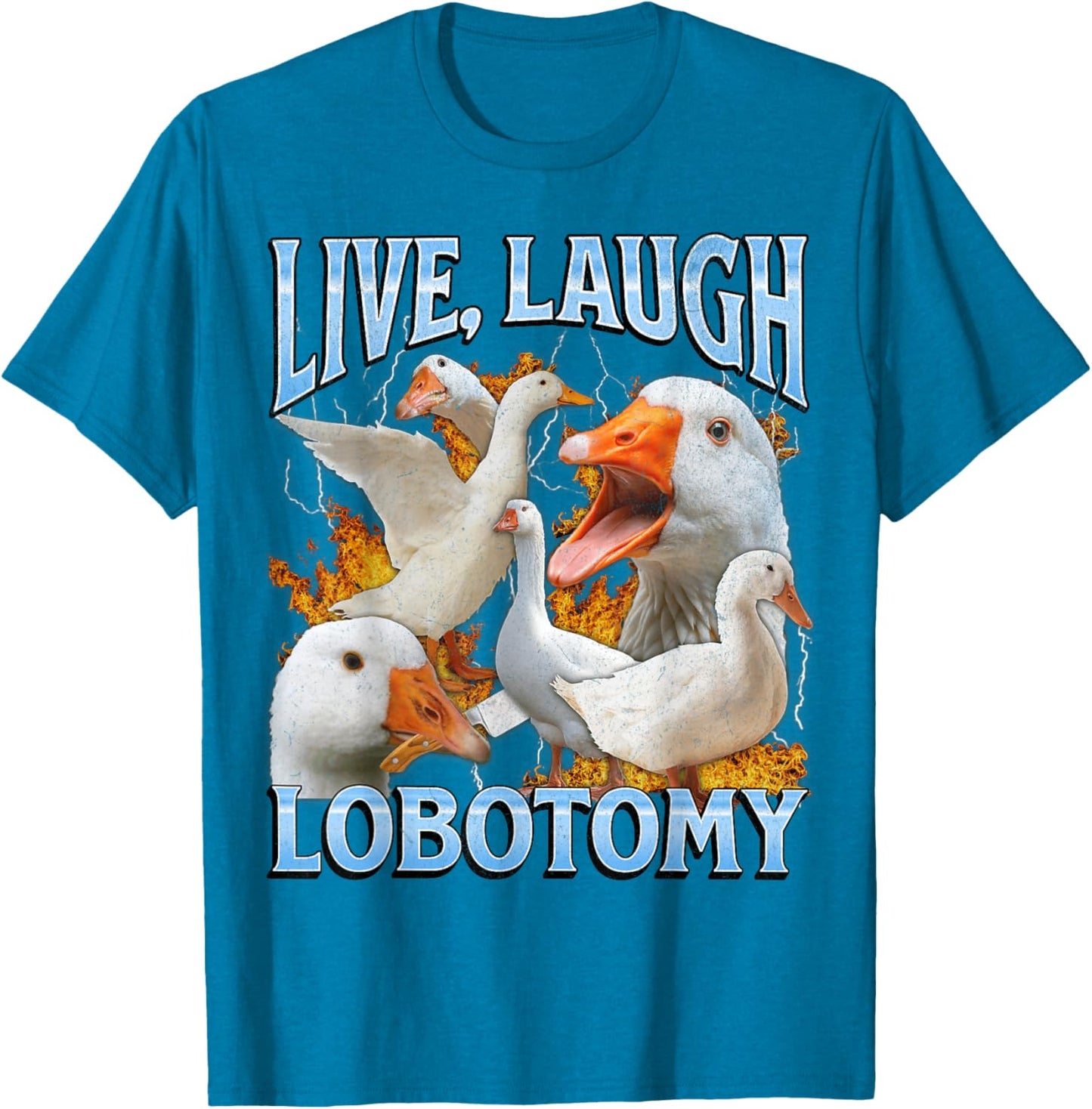 Live Laugh Lobotomy Funny Goose Meme Bootleg Y2K Graphic