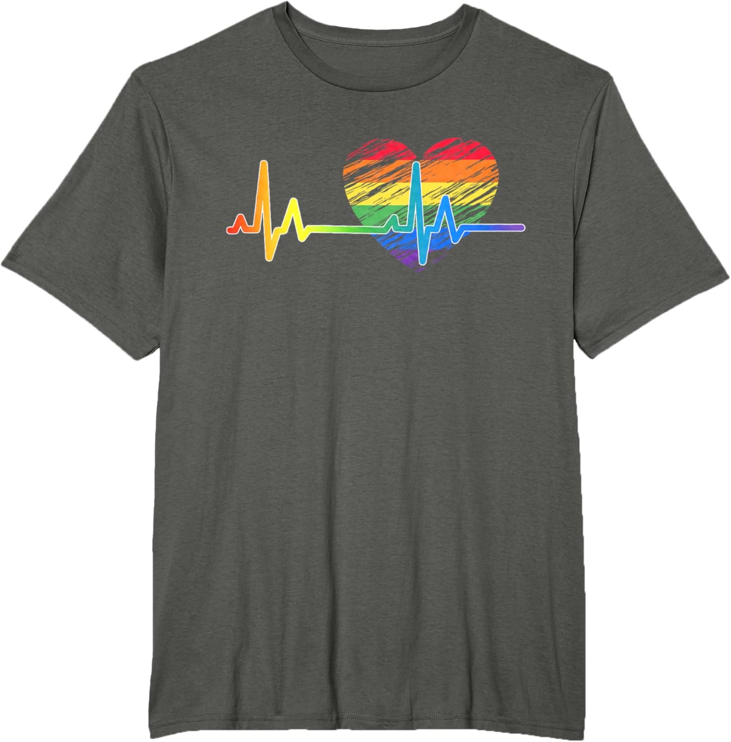 Vintage Love Rainbow Heartbeat Pride LGBTQ Pride Month