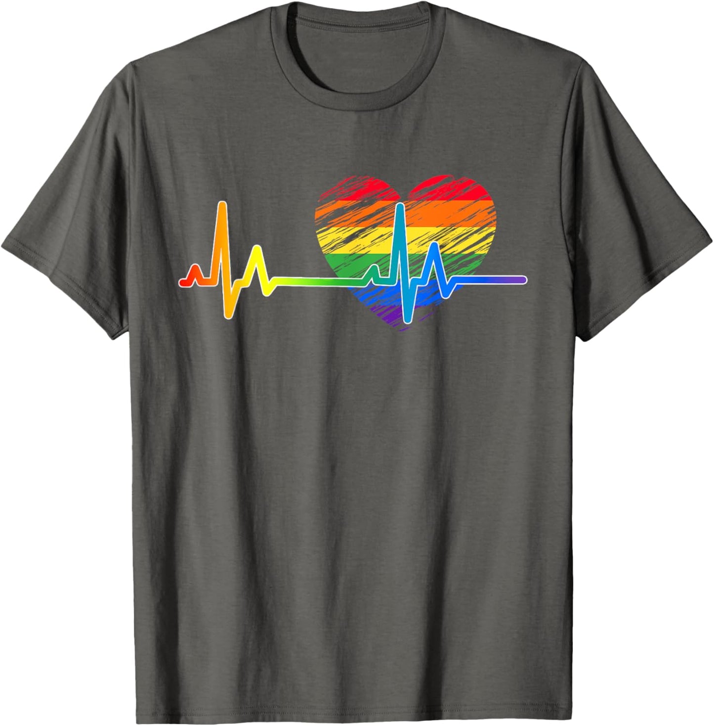 Vintage Love Rainbow Heartbeat Pride LGBTQ Pride Month