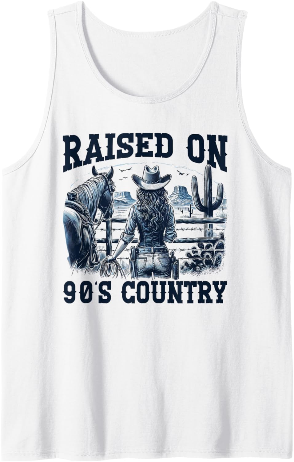 Rodeo Western Country Southern Horse Equestrian Cowgirls Tank Top