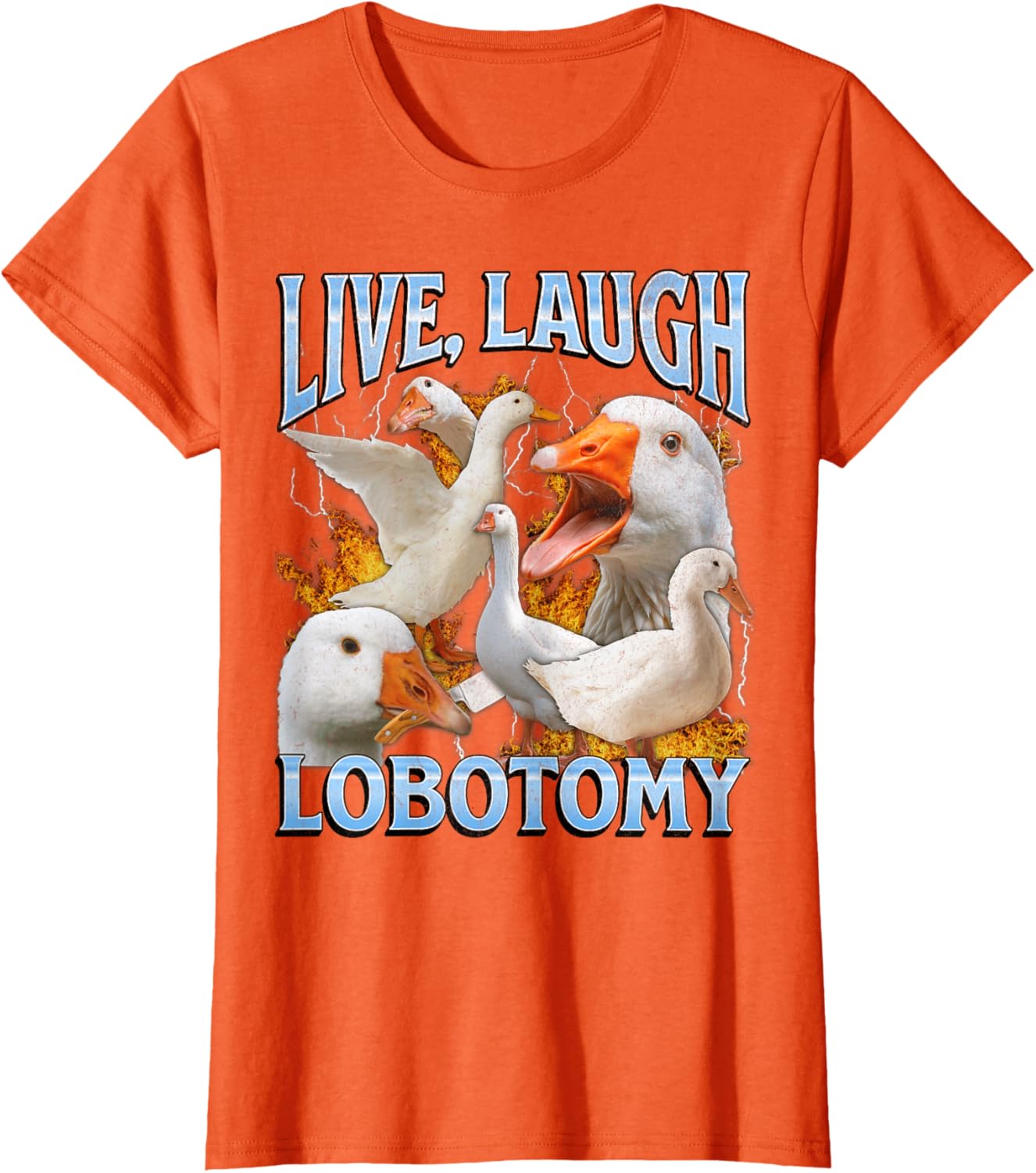 Live Laugh Lobotomy Funny Goose Meme Bootleg Y2K Graphic