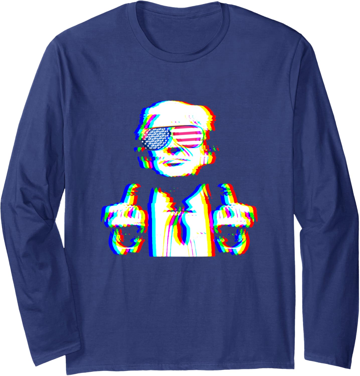 Funny Trump Psychedelic EDM Trippy Vaporwave Techno Rave Long Sleeve