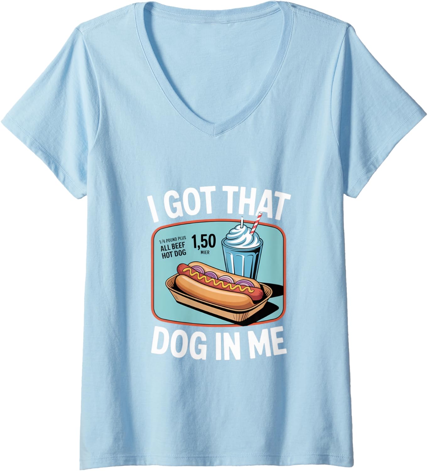 Womens I Got That Dog in Me Hustle Attitude Graphic V-Neck