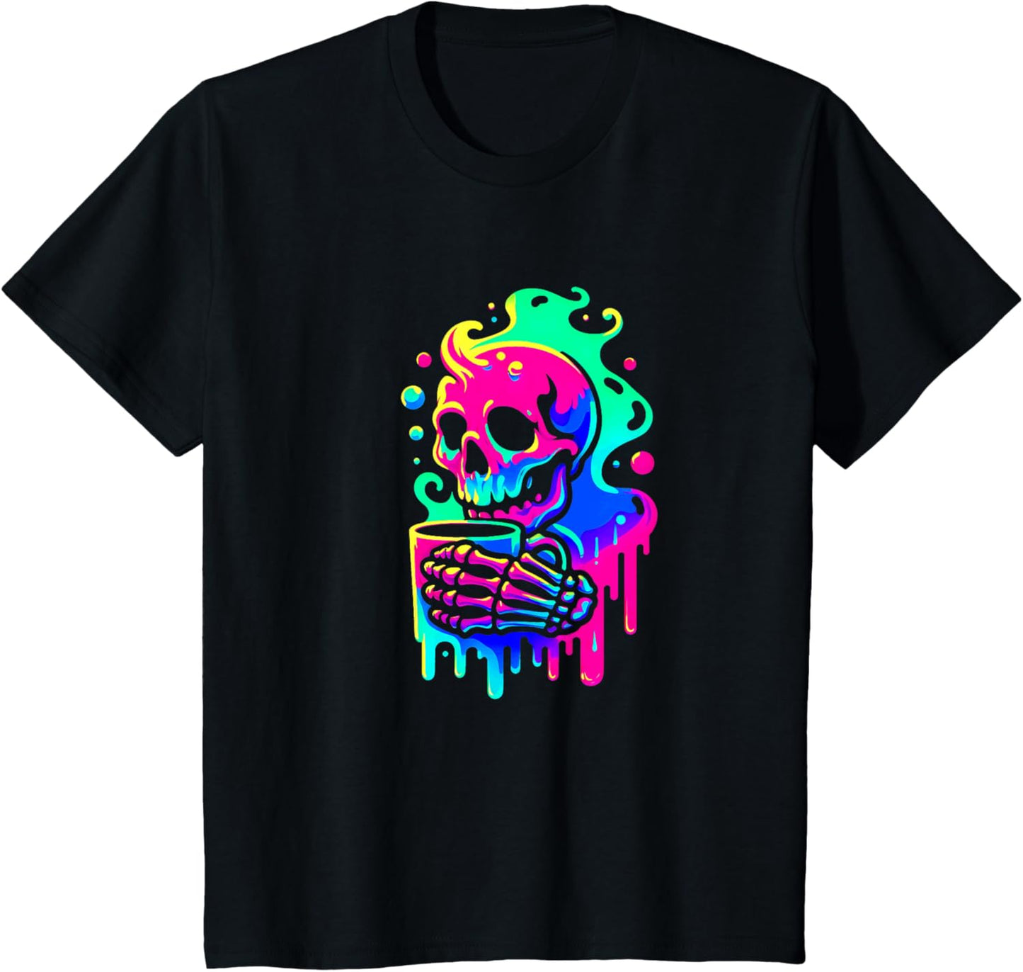 Skeleton Hot Coffee Drippy Melting liquid Colorful