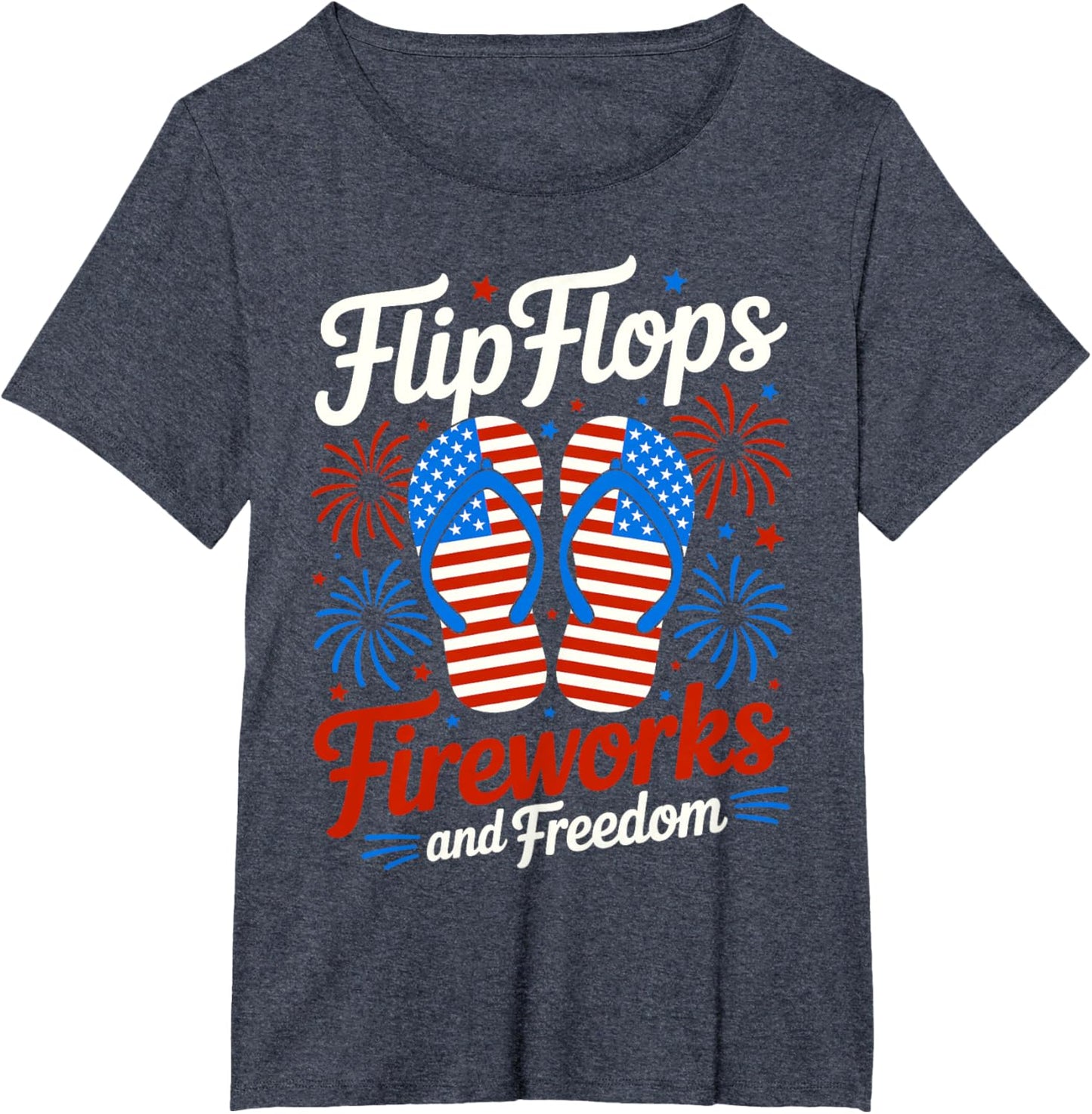 Flip Flops Fireworks And Freedom 4th of July American Flag