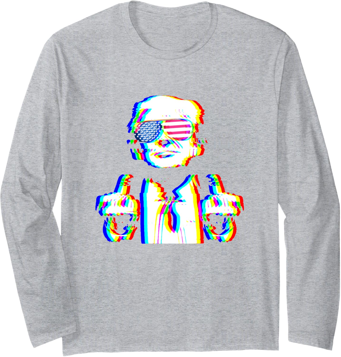 Funny Trump Psychedelic EDM Trippy Vaporwave Techno Rave Long Sleeve