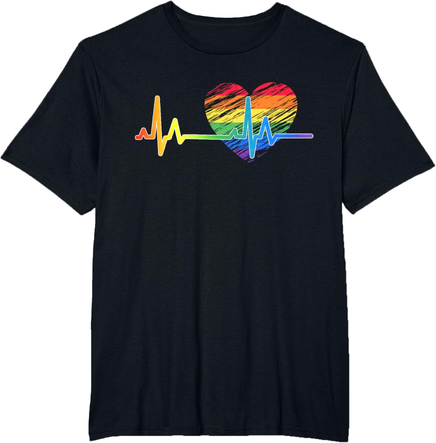 Vintage Love Rainbow Heartbeat Pride LGBTQ Pride Month