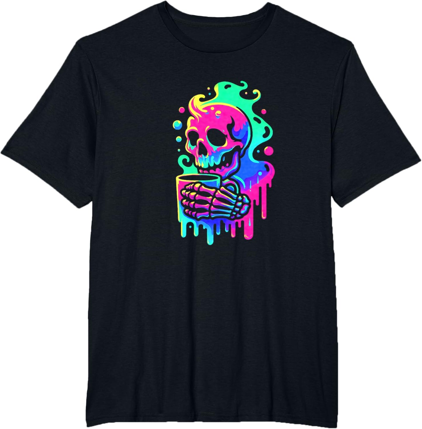 Skeleton Hot Coffee Drippy Melting liquid Colorful