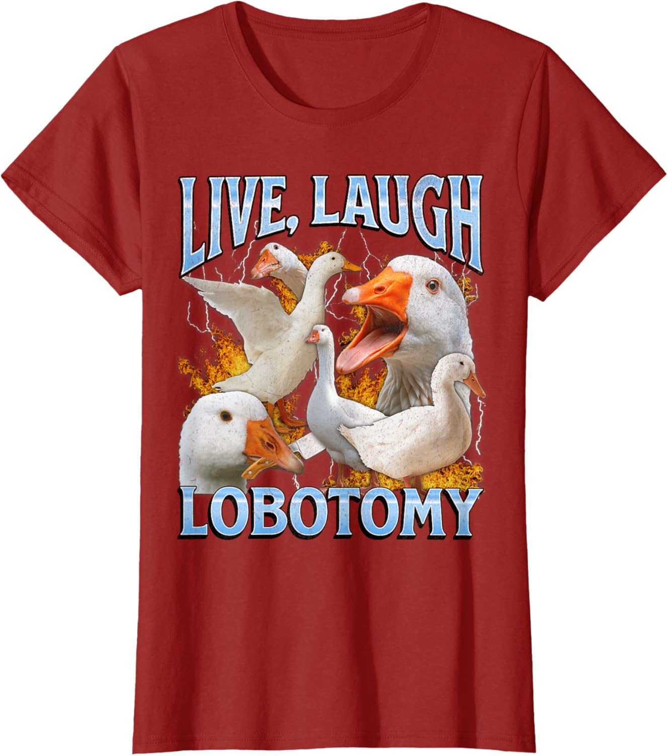 Live Laugh Lobotomy Funny Goose Meme Bootleg Y2K Graphic